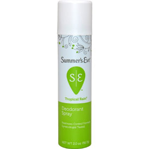 Summers Eve feminine deodorant spray, tropical rain - 2 oz