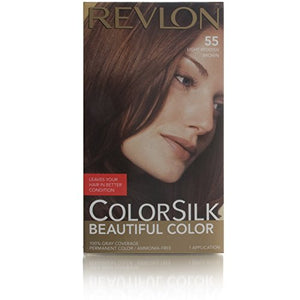 Revlon Colorsilk Beautiful Color, Light Reddish Brown 55 - 1 ea.