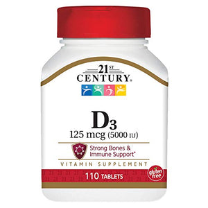 21st Century Vitamin D-5000, Super Strength D3 Tablets - 110 Ea