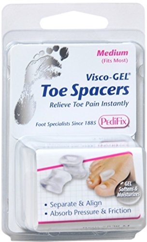 Pedifix visco-gel medium toe spacers, soft flexible - 2 ea