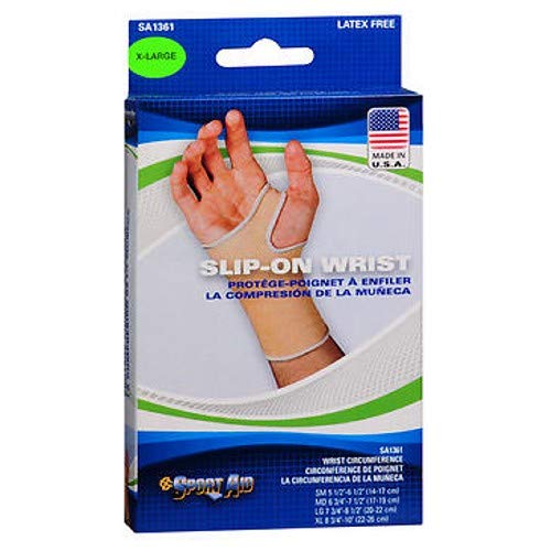 Sportaid Wrist Brace Slip-On, Beige, X-Large - 1 ea