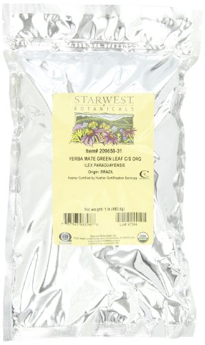 Starwest Botanicals - Bulk Yerba Mate Green Leaf C/S Organic - 1 lb.