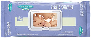 Lansinoh Baby Clean and Condition Baby Wipes - 80 ea.