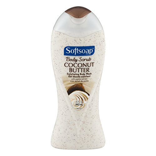 Softsoap Body Butter Scrub Coconut and Jojoba Butter Body Wash - 15 oz
