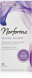 Norforms Feminine Deodorant Suppositories, Island Escape - 12 ea.