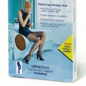 Jobst UltraSheer Waist Support Pantyhose 8-15 mmHg Medium, Beige, 1 ea.