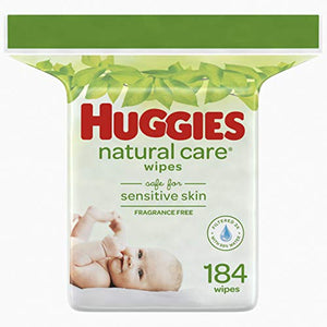 Huggies Natural Care Fragrance Free Baby Wipes, Packaging May Vary - 184 ea