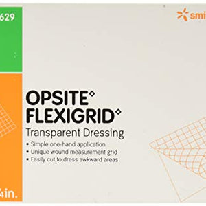 Smith and Nephew Opsite Flexigrid 4 Inches X 4 3/4 Inches Transparent Adhesive Dressing - 10 Ea