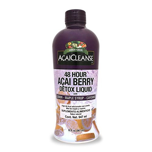 Garden Greens Acaicleanse 48 hours Acai Berry Detox Liquid with Lemon - 32 OZ