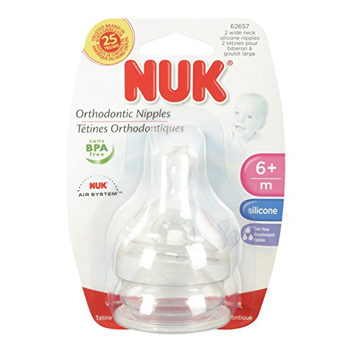 Gerber Nuk Orthodontic Nipples, Fast Flow, Size: 2 - 2 Ct