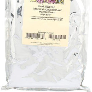 Starwest Botanicals, Organic Sage Leaf Powder - 1 lb