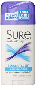 Sure Original Solid Antiperspirant & Deodorant, Regular - 75 gm