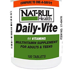 Natrul Health Daily - Vite MultiVitamin Tablets for Adults and Teens - 100 ea