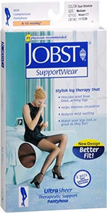 Jobst UltraSheer Pantyhose Waist High, 8-15 mm/Hg Compression, Sun Bronze Color - Medium.