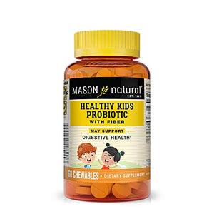 Mason Natural Healthy Kids Probiotic with Fiber Immune/Digestive Support Chewable Tablets, 60 Count