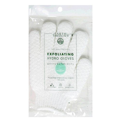 Earth Therapeutics - Exfoliating Hydro Gloves White - 1 Pair.