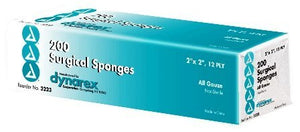 Dynarex Gauze Sponges Non-Sterile - 8 Ply 2 Inches X 2 Inches - 200 Ea
