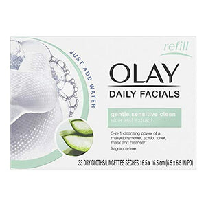 Olay Facial Cloths, Daily, 2-in-1, Sensitive - 33 ea