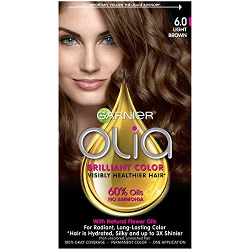 Garnier Olia Oil Powered Permanent Haircolor, Light Brown 6.0 - 1 ea