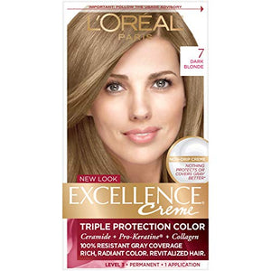 LOreal Excellence Triple Protection Hair Color Creme, 7 Dark Blonde - 1 Kit
