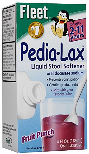 Fleet Pedia-lax Oral Docusate Sodium Liquid Stool Softener, Fruit Punch - 4 OZ
