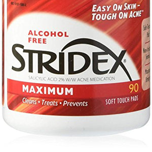 Stridex Daily Care Alcohol Free Maximum Pads - 90 ea