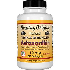 Healthy Origins - Natural Astaxanthin Triple Strength 12 mg. - 60 Softgels
