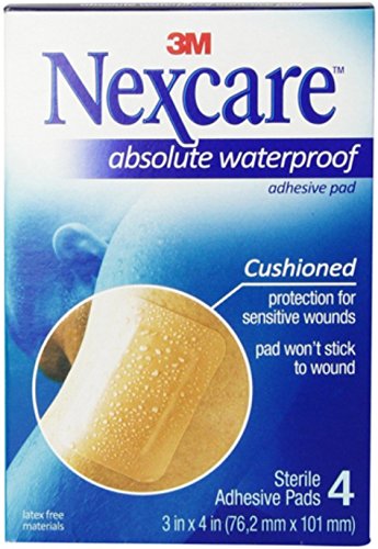 Nexcare Absolute Waterproof Adhesive Gauze Pad, 3 Inches X 4 Inches.