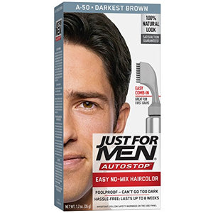 Just For Men AutoStop Haircolor, Darkest Brown A-50 - 1 ea.