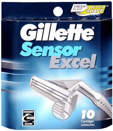 Gillette Sensor Excel Shaving Cartridges for Men - 10 ea
