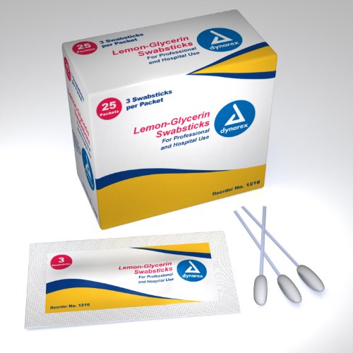 Dynarex lemon glycerin swabsticks - 25 ea ( Pack Of 3 )