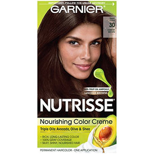 Garnier Nutrisse Permanent Creme Haircolor #30 Soft Black -1 ea