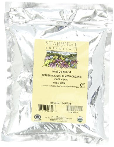Starwest Botanicals - Bulk Black Pepper Medium Grind Organic - 1 lb.