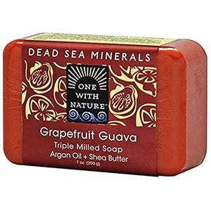 One With Nature - Dead Sea Minerals Triple Milled Bar Soap Grapefruit Guava - 7 oz.