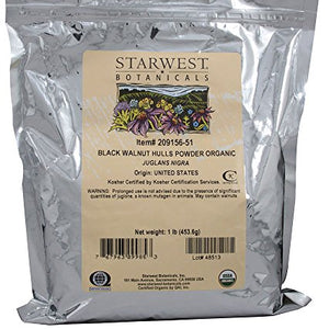 Starwest Botanicals, Organic Black Walnut Hulls Powder - 1 lb