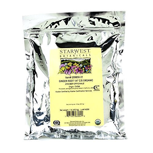Starwest Botanicals - Bulk Ginger Root 1/4" C/S Organic - 1 lb.