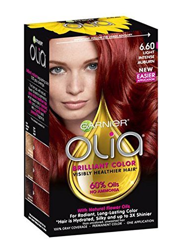Garnier Olia Oil Powered Permanent Haircolor, Light Intense Auburn 6.60 - 1 ea