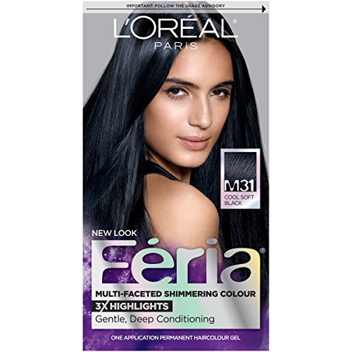 L'Oreal Feria Midnight Collection Permanent Haircolour Gel Cooler, Cool Soft Black M31 - 1 ea