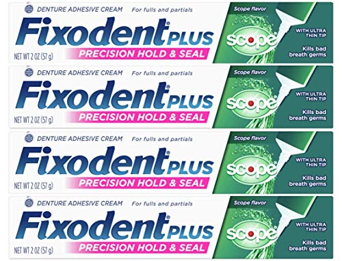 Fixodent Denture Adhesive Cream, Food Seal, Plus Scope Flavor, 2 oz.