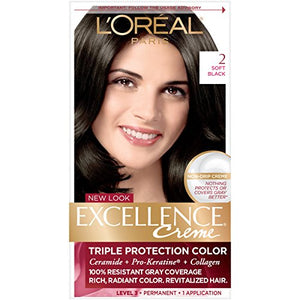 Loreal Excellence Creme Hair Color, Soft Black # 2 - 1 ea.