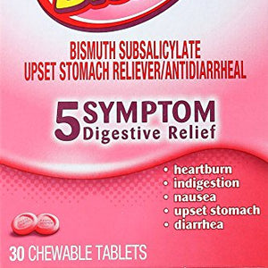 Pepto-Bismol Tablets Relieves Heartburn - 30 ea