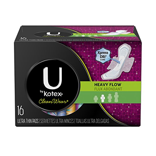 Kotex Cleanwear Ultra Thin Pads, Heavy Wings - 16 ea, 6 pack.