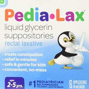 Fleet Pedia-lax Liquid Glycerin Suppositories For Ages 2 -5 years - 6 ea