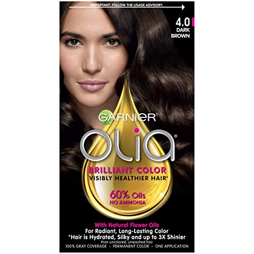 Garnier Olia Permanent Haircolor Oil Powered, Dark Brown 4.0 - 1 ea