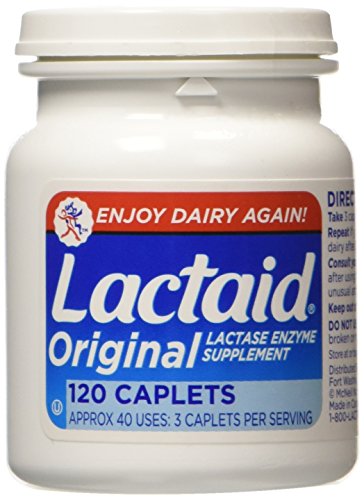 Lactaid Original Strength Lactase Enzyme Supplement, Caplets - 120 ea
