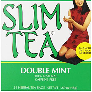 Hobe Labs - Ultra Slim Tea 100% Natural Caffeine Free Double Mint - 24 Tea Bags