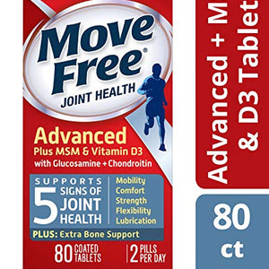 Schiff Move Free Advanced Triple-Strength Plus MSM And Vitamin D3 Tablets - 80 ea