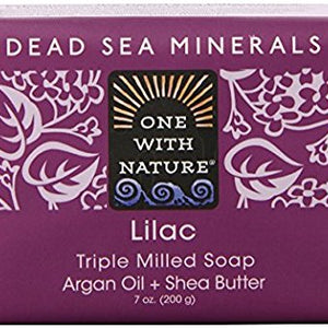 One With Nature - Dead Sea Minerals Triple Milled Bar Soap Lilac - 7 oz.