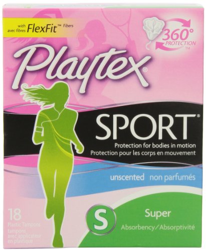 Playtex sport tampons super Abosrbency, unscented - 18 ea