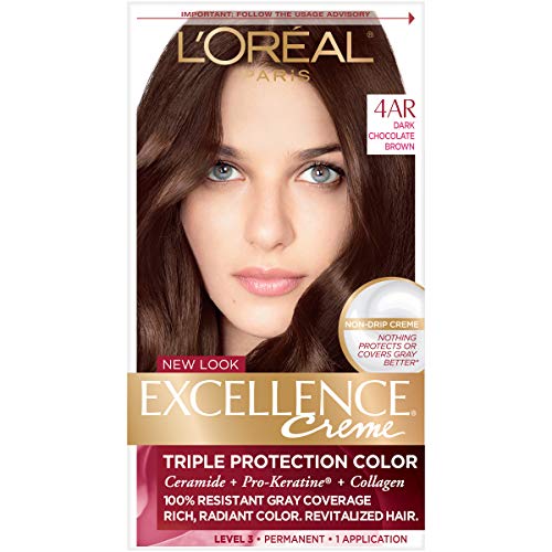 Loreal Excellence Hair Color Creme, 4AR Dark Chocolate Brown - 1 ea.